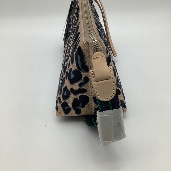 Consuela Tool Bag Joss Leopard Print Gold Glitter‎ Clutch Crossbody Purse NWT - Picture 4 of 12